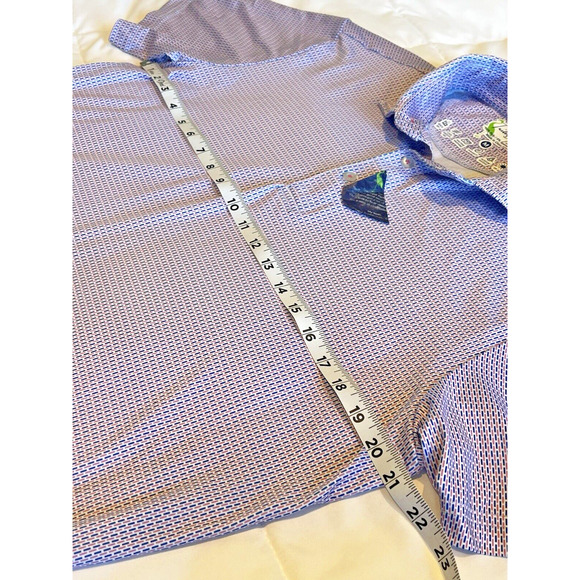 TailorByrd Polo Shirt Mens M NEW Blue Pink Golf SPF 30 Quick Dry 3 Button - Picture 5 of 8